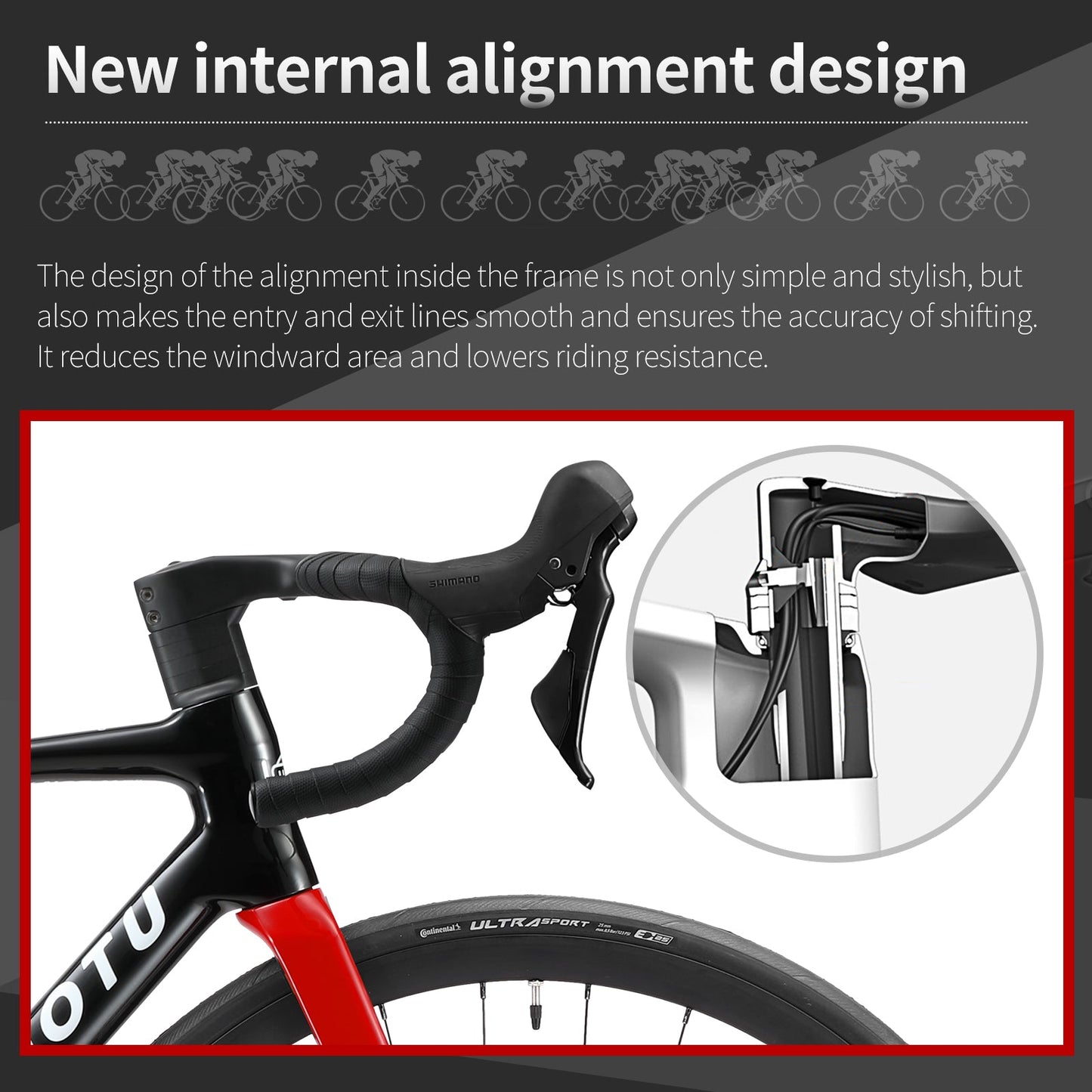 KOOTU Hydraulic Disc Brake Carbon Road Bike With SHIMANO 105 Groupset 22 Speed-Kootubike