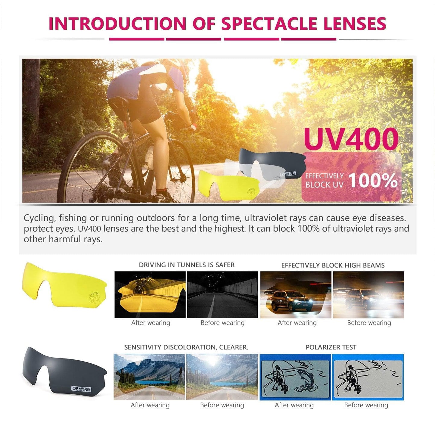KOOTU Bike Sunglasses Ultra-light 30g Bicycle Sunglasses Road Bike Polarized Cycling Eyewear Sets - KOOTUBIKE