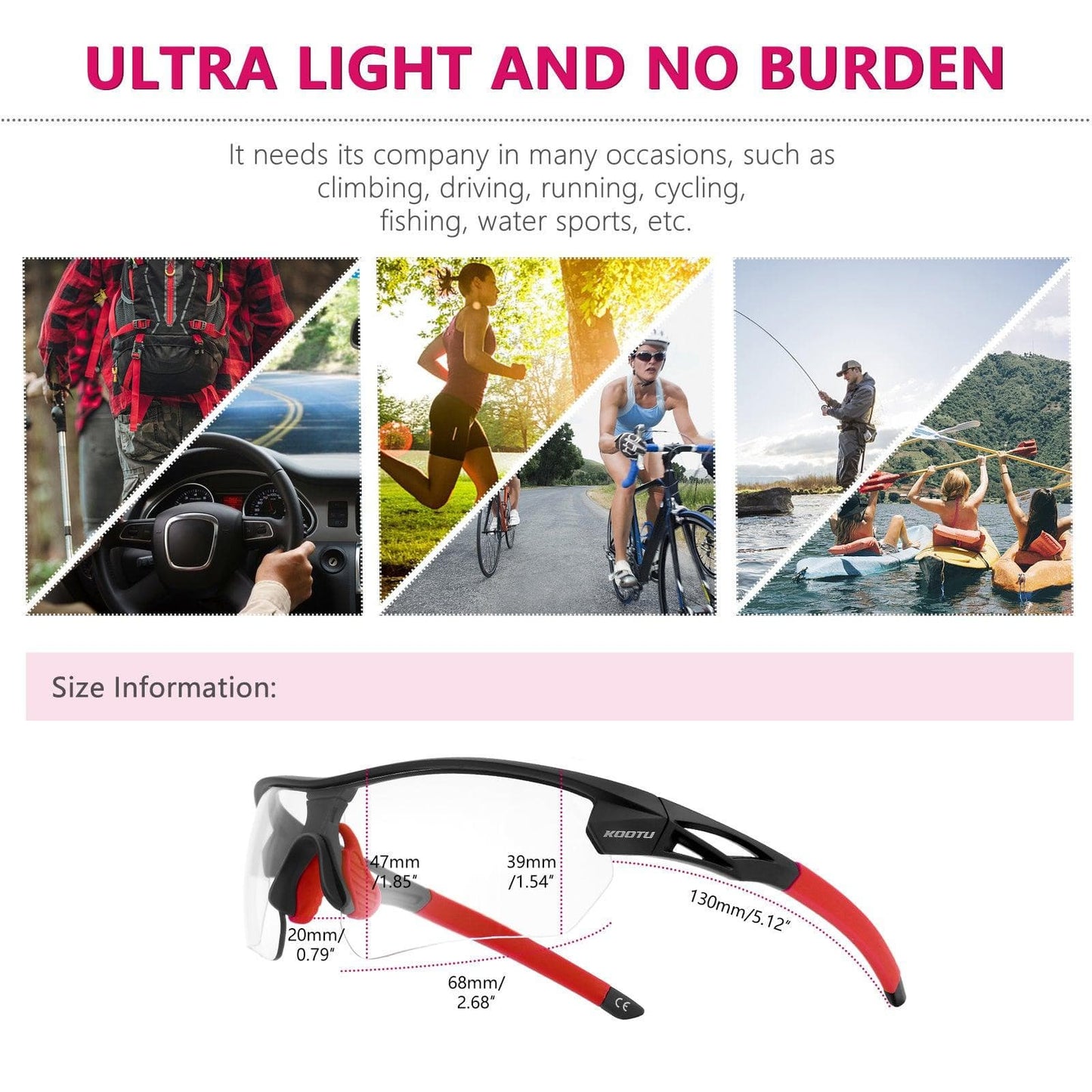 KOOTU Bike Sunglasses Ultra-light 30g Bicycle Sunglasses Road Bike Polarized Cycling Eyewear Sets - KOOTUBIKE