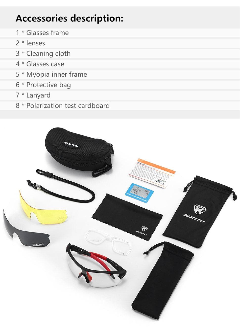 KOOTU Bike Sunglasses Ultra-light 30g Bicycle Sunglasses Road Bike Polarized Cycling Eyewear Sets - KOOTUBIKE