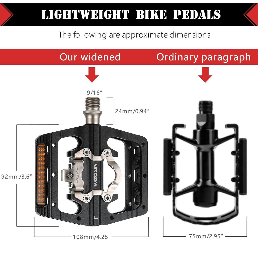 KOOTU Mountain Bike Pedals  2 In 1 Bicycle Double Platform Bike Pedals