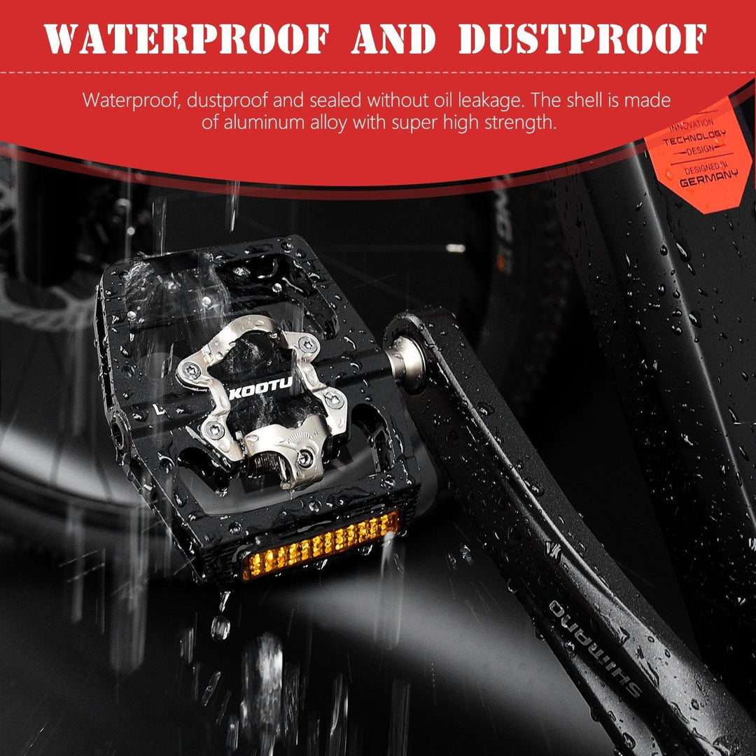 KOOTU Mountain Bike Pedals  2 In 1 Bicycle Double Platform Bike Pedals