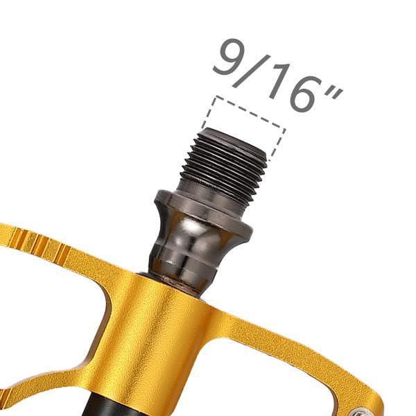 Mountain Bike Pedals 3 Bearing Golden Pedals 9/16 Universal Mountain Bike Pedals - KOOTUBIKE