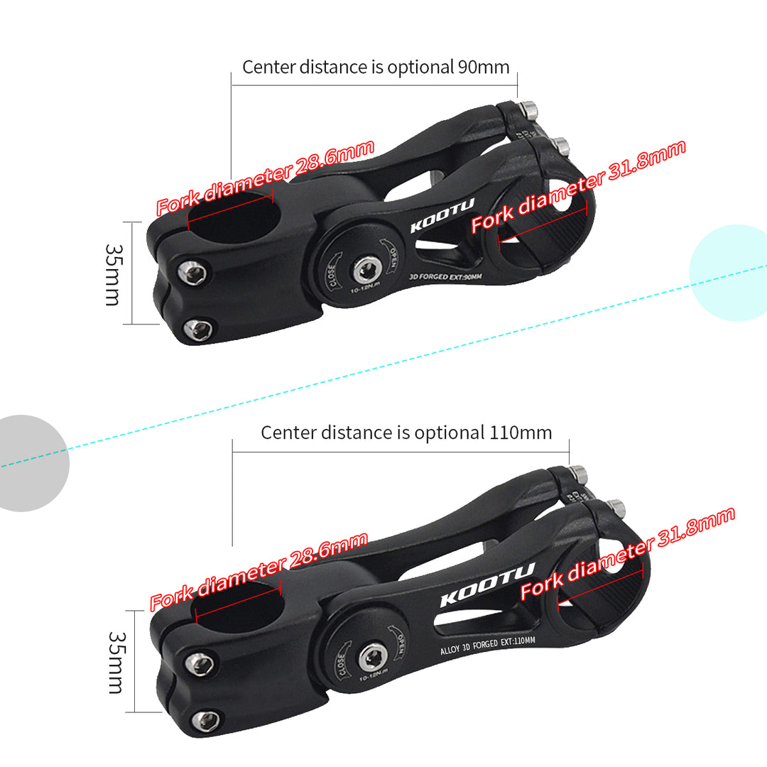 KOOTU Adjustable Bike Stem 31.8mm Mountain Bike Handlebar Riser