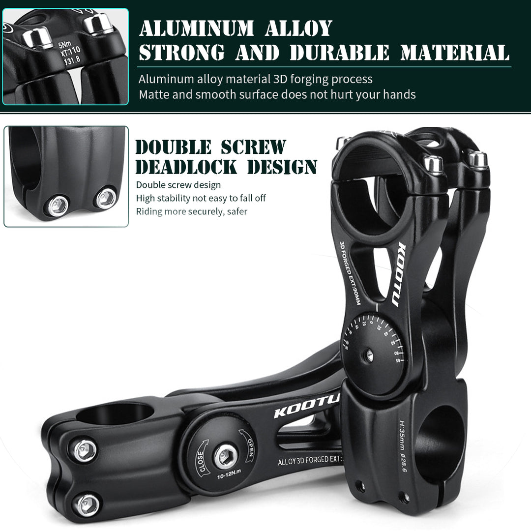 KOOTU Adjustable Bike Stem 31.8mm Mountain Bike Handlebar Riser