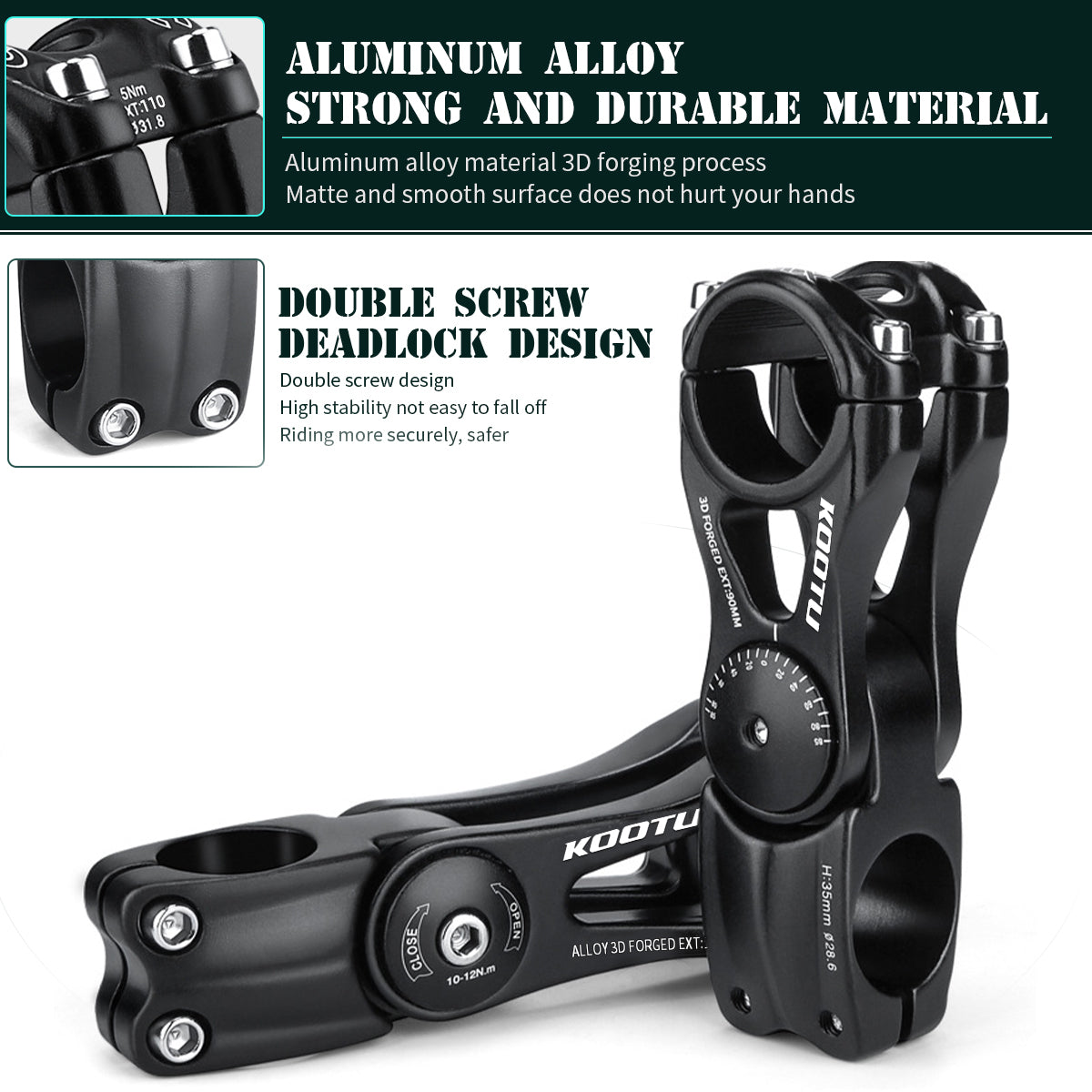 giant bicycle stem riser KOOTU Adjustable Bike Stem 31.8mm Mountain Bike Handlebar Riser – KOOTUBIKE