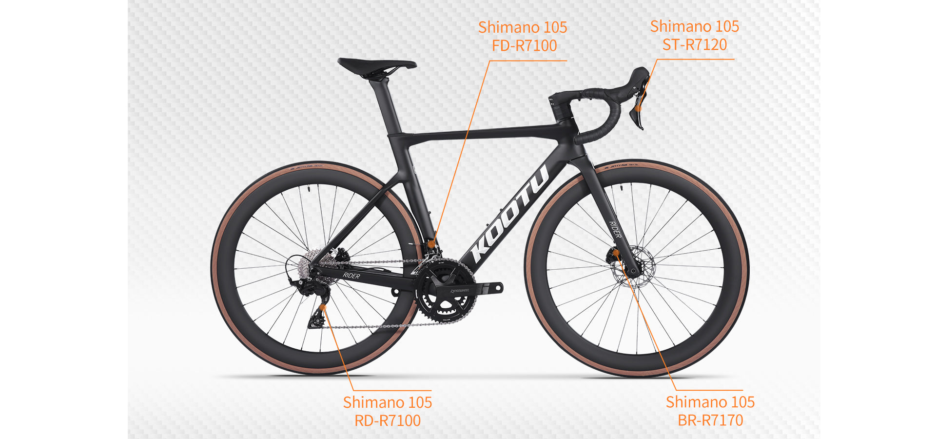 KOOTU Rider 7.1 Full Carbon Road Bike|Shimano 105 Drivetrain