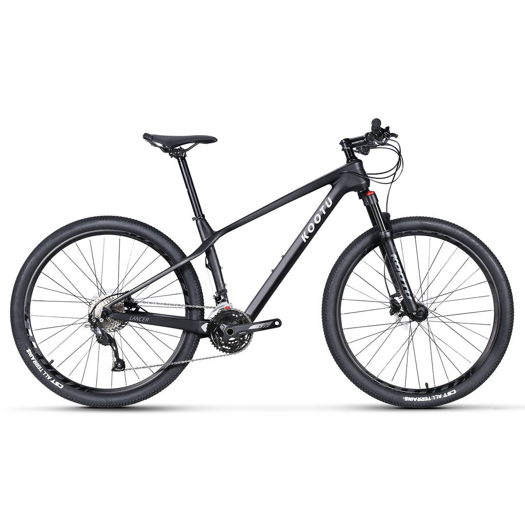  KOOTU Bicicleta de montaña, cubierta 6.1 de fibra de carbono,  bicicleta de montaña de 27.5/29 pulgadas MTB completa de cola dura con  Shimano DEORE M6100 12 velocidades : Deportes y Actividades