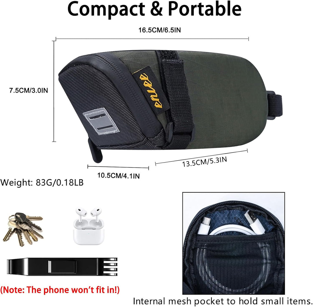 Olive Green Bike Saddle Bag