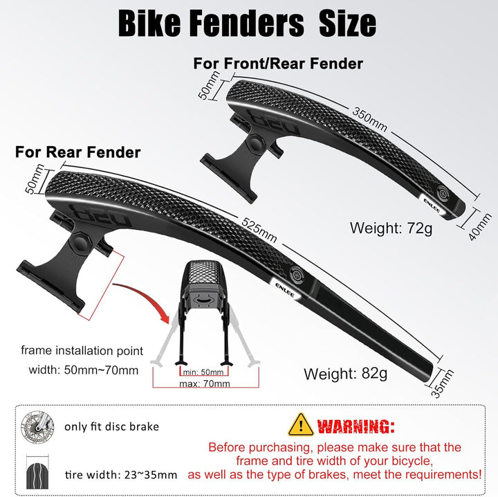 Universal Gravel Bike Fender Black