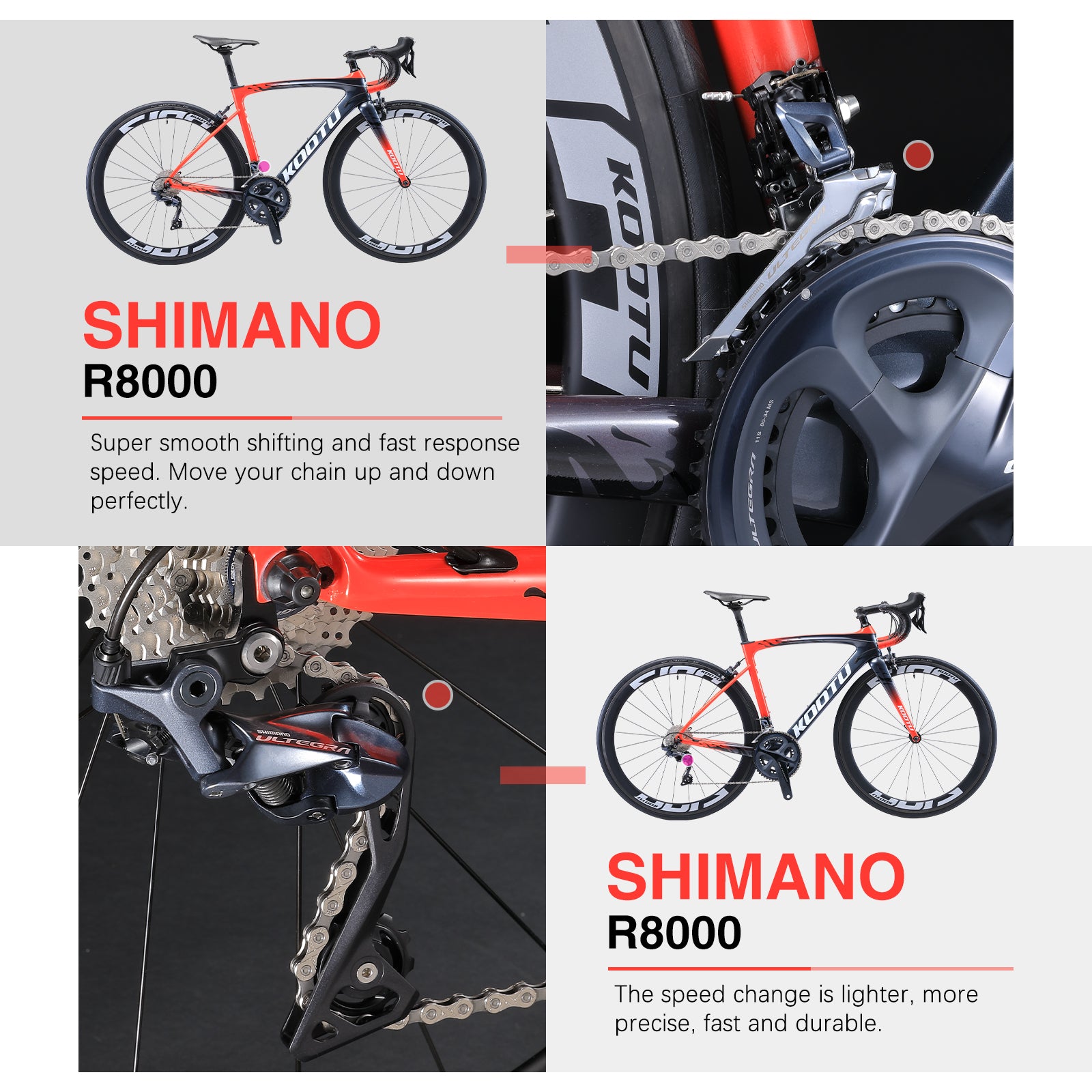 shimano r8000 derailleur system-kootu r03 carbon road bike with shimano ultegra r8000 groupset