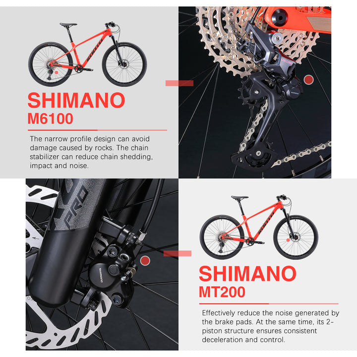 shimano m6100 rear derailleur-kootu deck6.1 carbon mountain bike