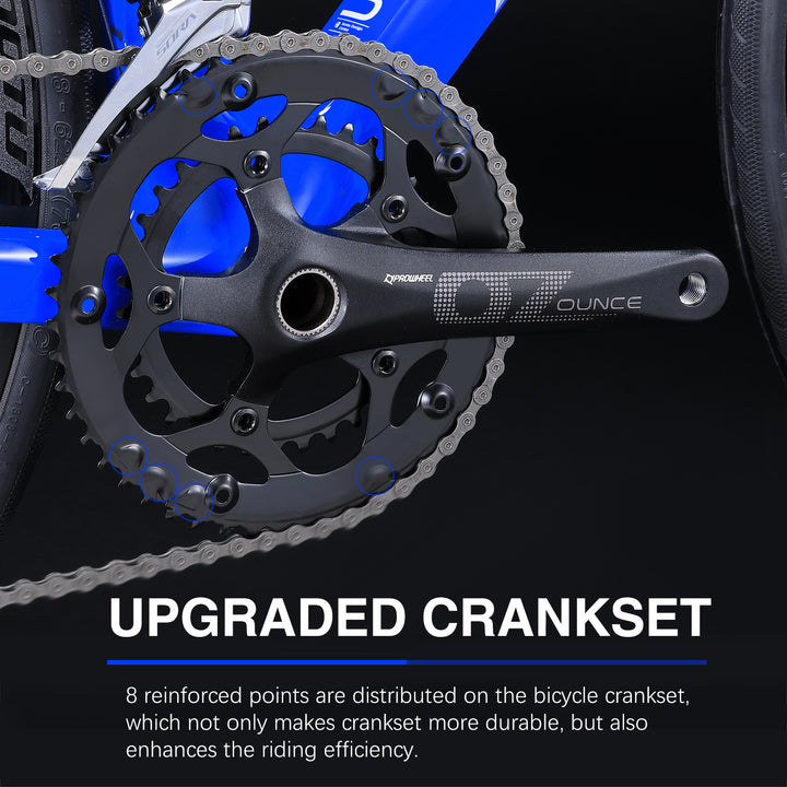 prowheel crankset-kootu r12 carbon road bike with shimano sora r3000 18 speed