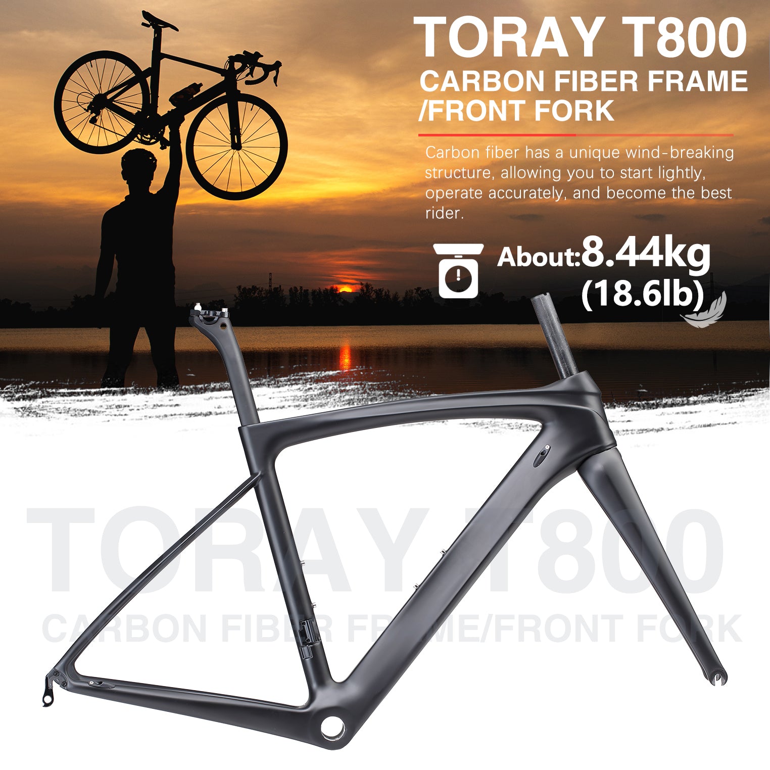 Toray T800 carbon fiber frameset-kootu r03 carbon road bike with shimano ultegra r8000 groupset 22 speed