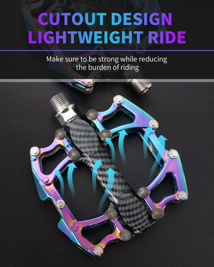 KOOTU Mountain Bike Pedals Colorful Chameleon Pedals for Mtb 9/16'' Universal Pedals