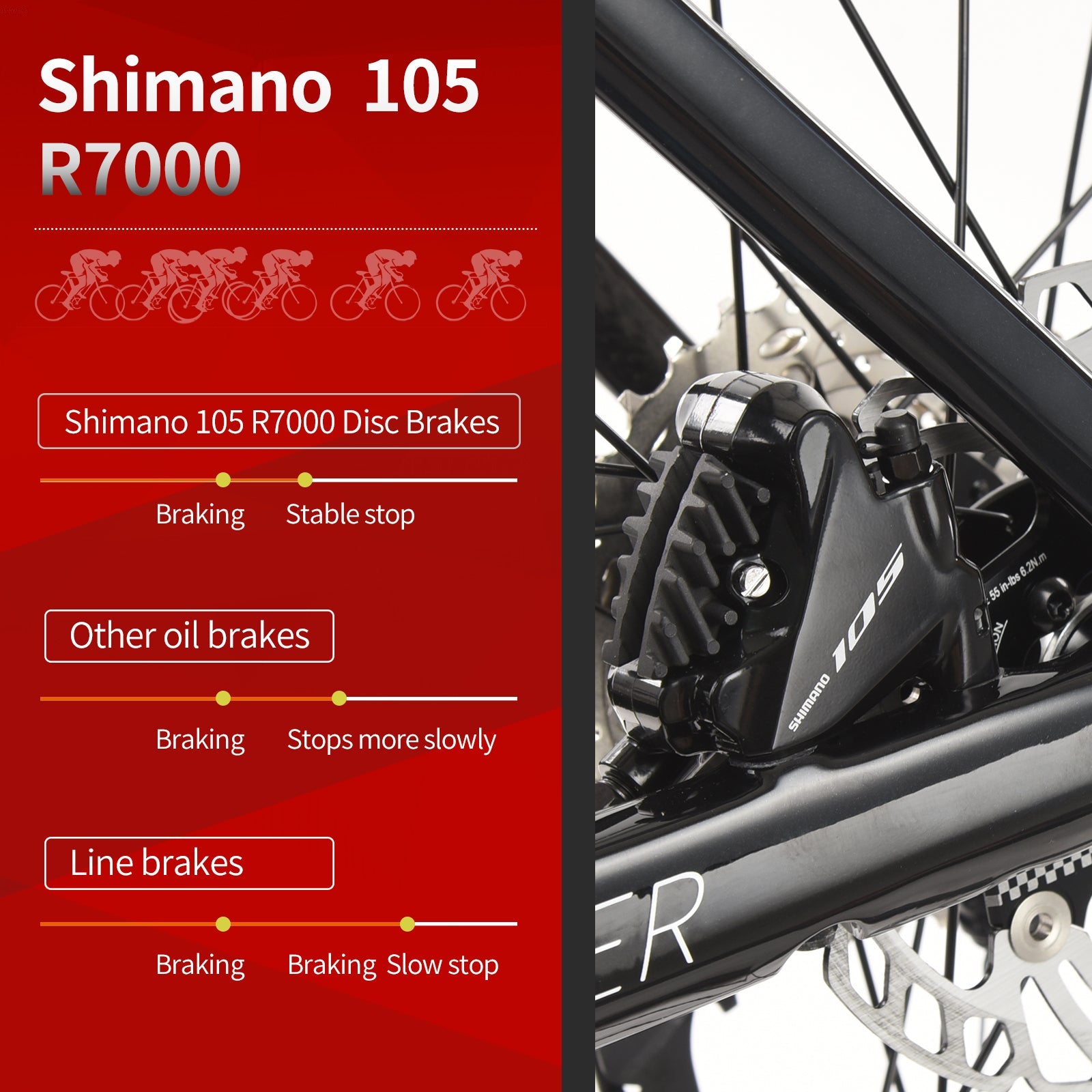 KOOTU Hydraulic Disc Brake Carbon Road Bike With SHIMANO 105 Groupset 22 Speed-Kootubike
