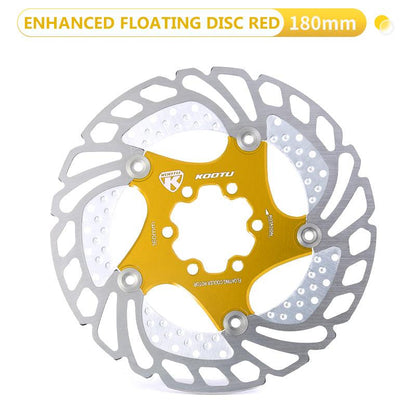 180 yellow floating disc brake rotors-kootu bike