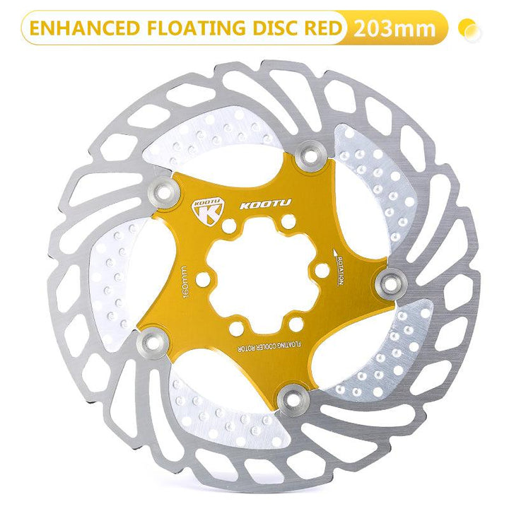 203 mm yellow floating disc brake rotors-kootu bike