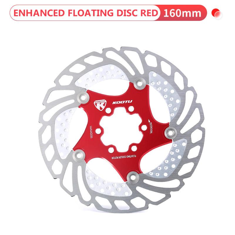 160 mm red floating disc brake rotors  - KOOTUBIKE