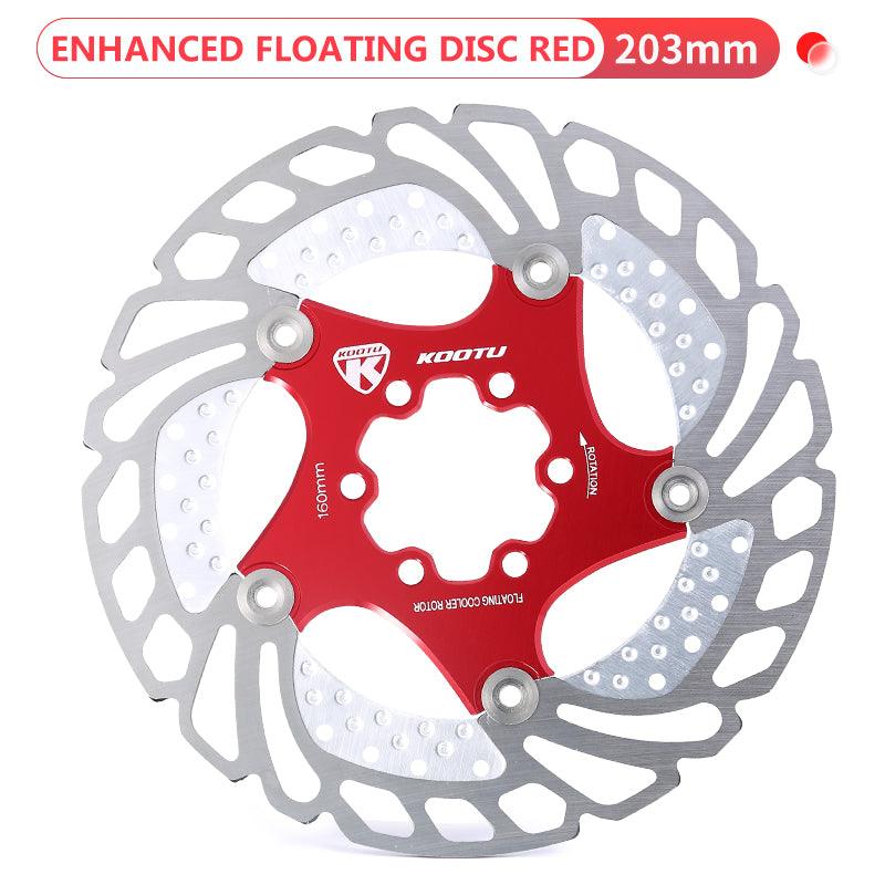 203 mm red floating disc brake rotors - KOOTUBIKE