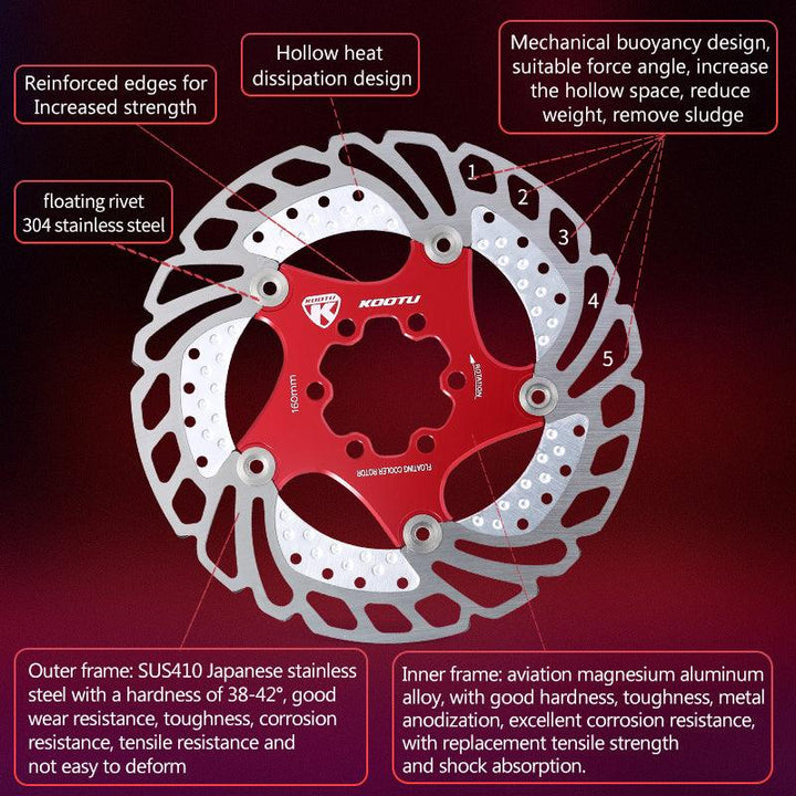 Hollow tech disc brake rotors|304 stainless steel material-kootu bike 