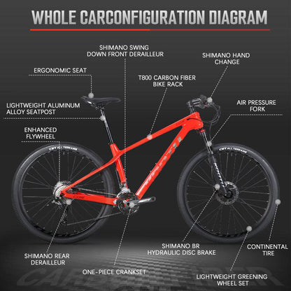 KOOTU DECK6.0 Carbon Fiber Mountain Bike With Shimano Deore M6000 Groupset - KOOTUBIKE