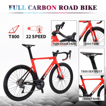 KOOTU Full Carbon Fiber Road Bike R8020 Disc Brake Carbon Racing Bicycle - KOOTUBIKE
