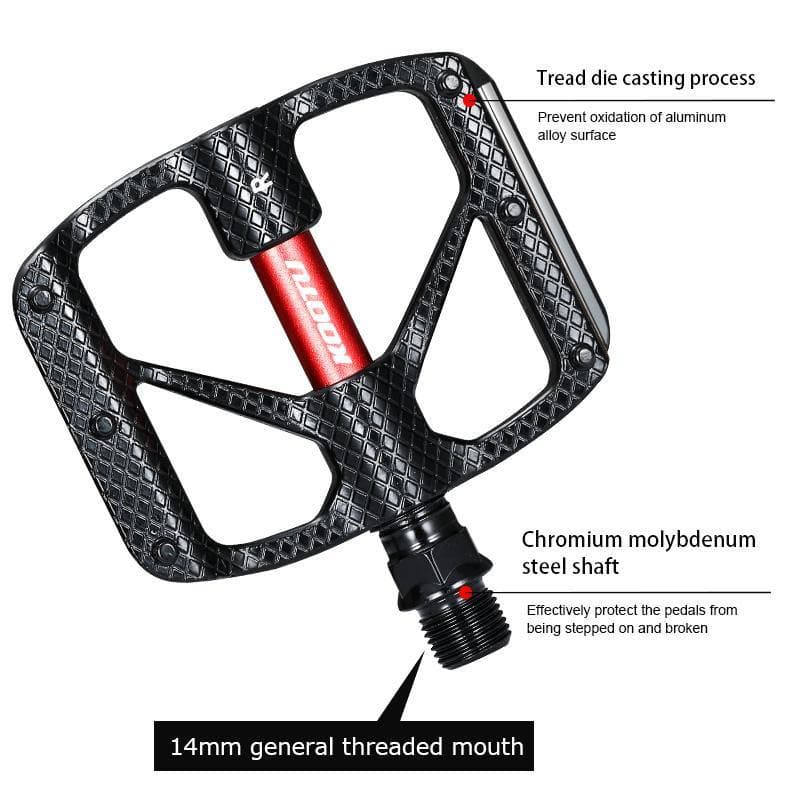 Kootu mountain bike pedals mtb aluminum pedal 9/16 universal for mtb bicycle foot pedal aluminum complete with light reflect plate - KOOTUBIKE