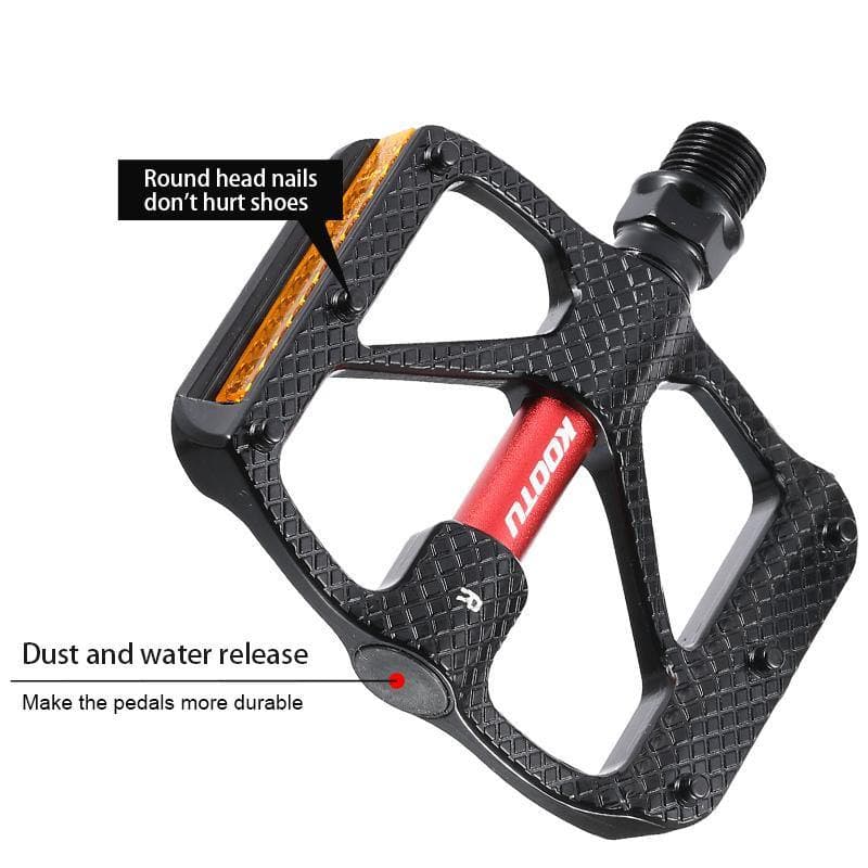 Kootu mountain bike pedals mtb aluminum pedal 9/16 universal for mtb bicycle foot pedal aluminum complete with light reflect plate - KOOTUBIKE