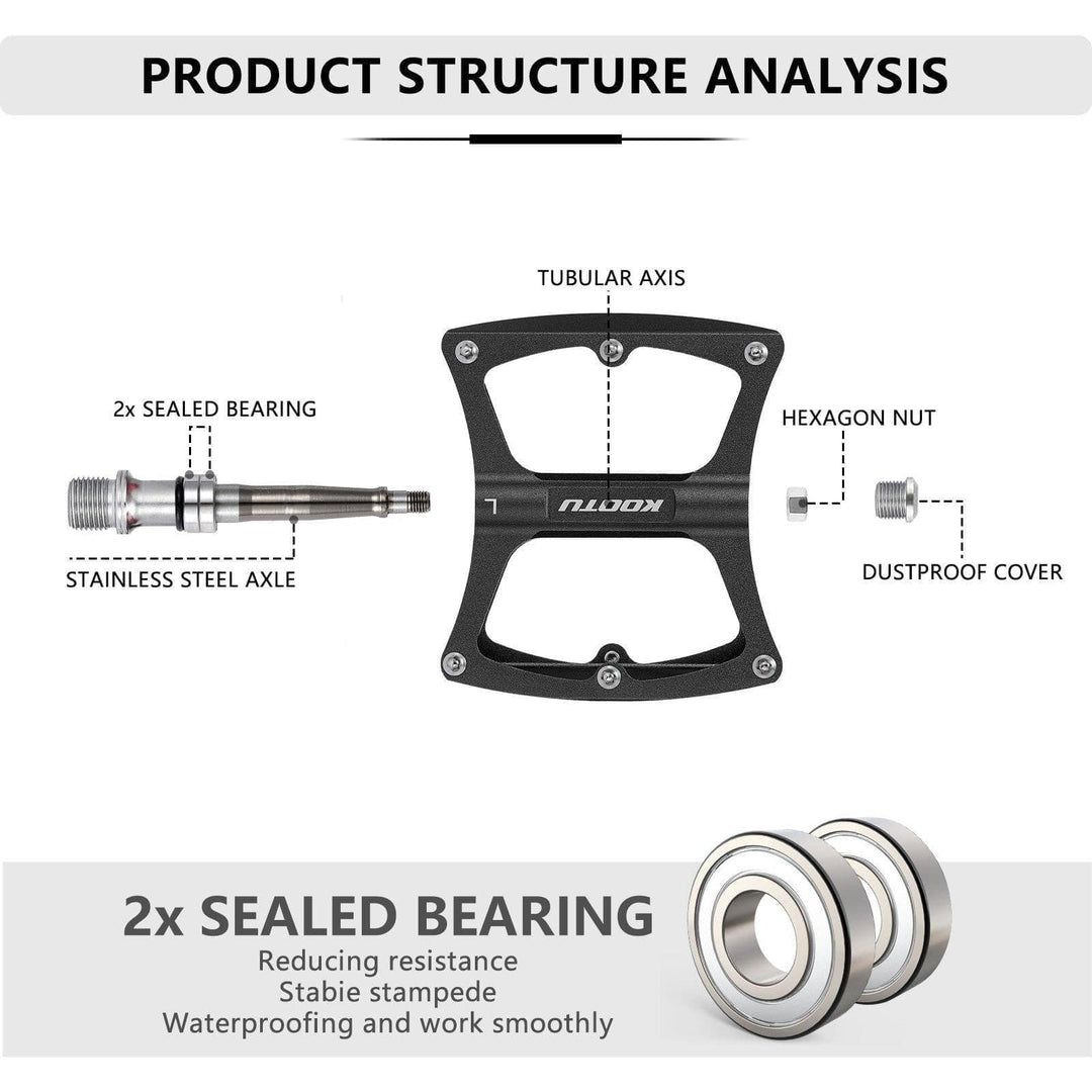 KOOTU Mountain Bike Pedals Non-Slip MTB Pedals With Seal Bearing - KOOTUBIKE