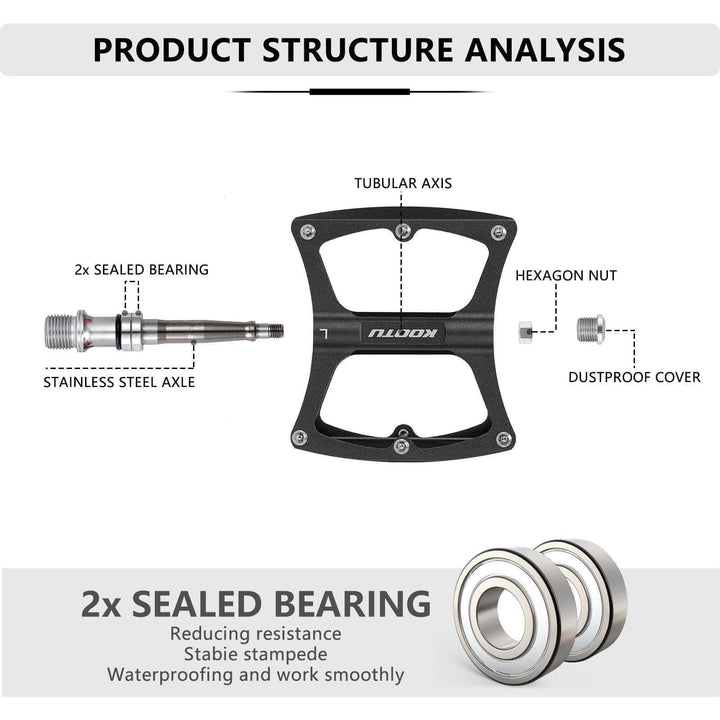 KOOTU Mountain Bike Pedals Non-Slip MTB Pedals With Seal Bearing - KOOTUBIKE