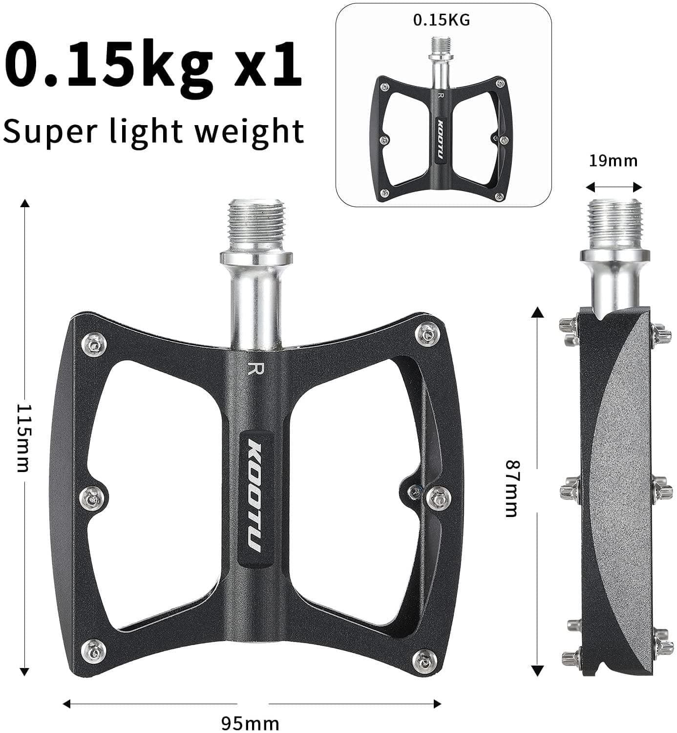 KOOTU Mountain Bike Pedals Non-Slip MTB Pedals With Seal Bearing - KOOTUBIKE