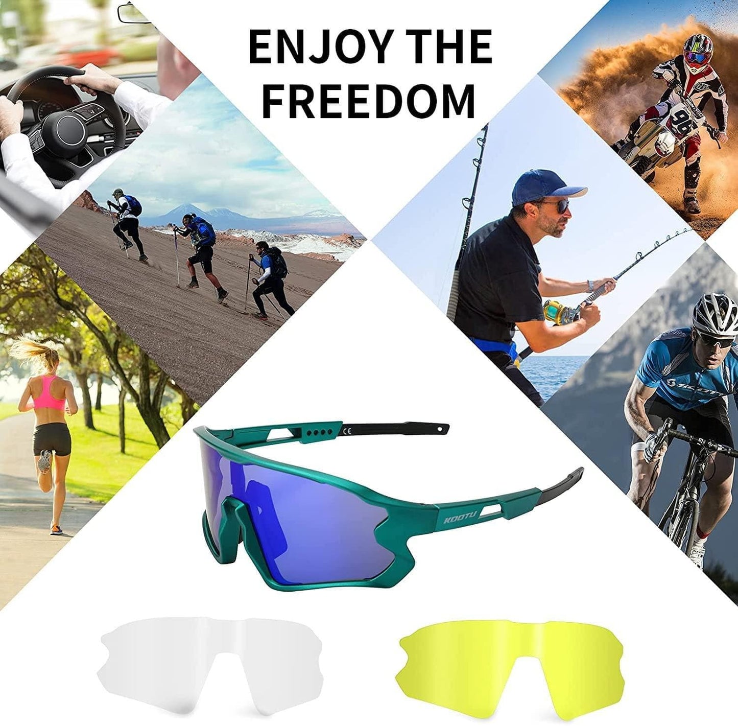 KOOTU Polarized Unisex  Bicycle Cycling Sunglasses - KOOTUBIKE