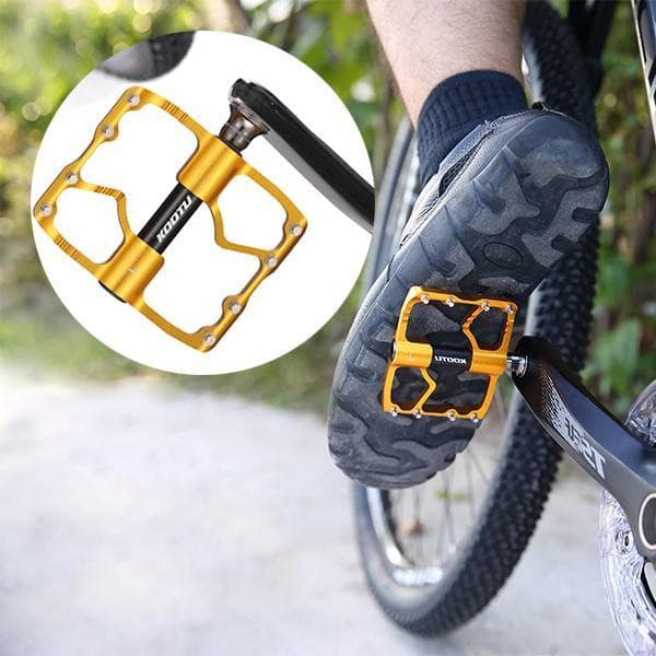 Mountain Bike Pedals 3 Bearing Golden Pedals 9/16 Universal Mountain Bike Pedals - KOOTUBIKE