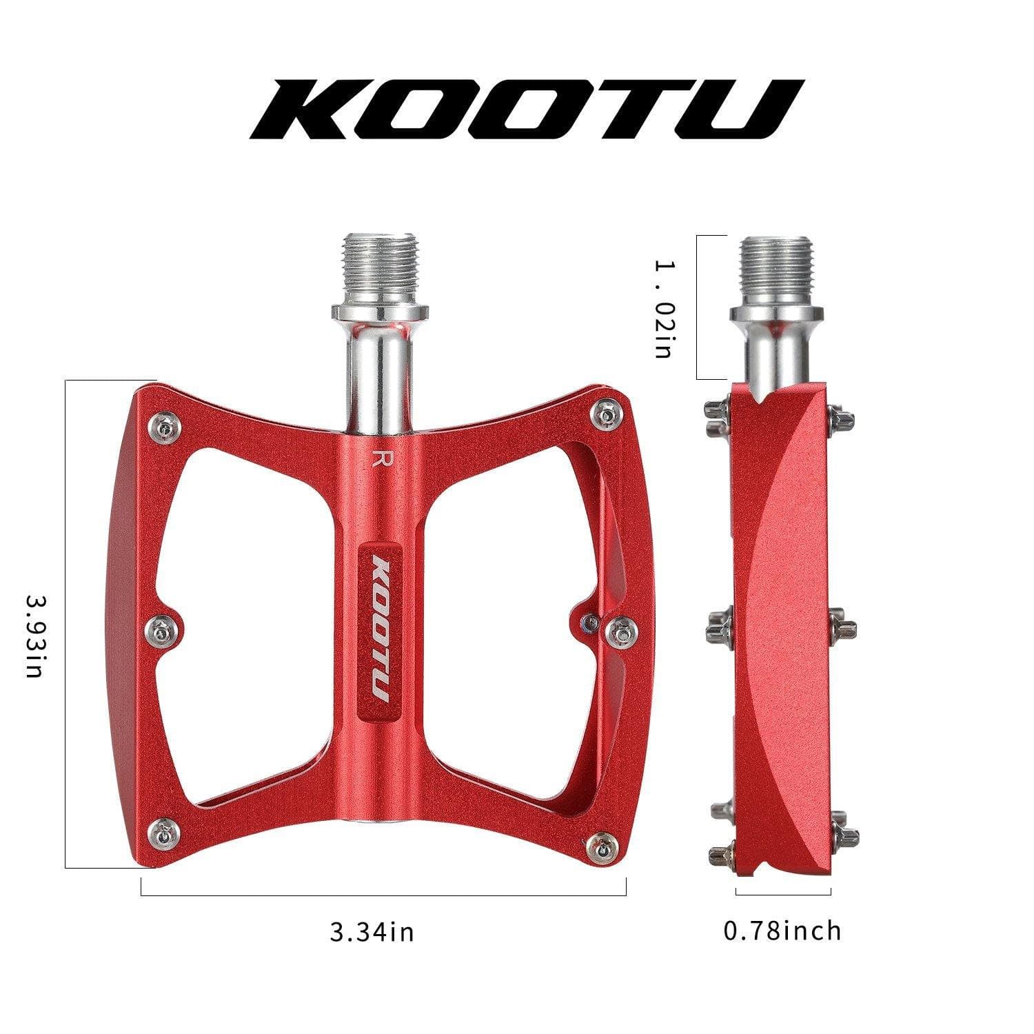 SAVA Mountain Bike Pedals Wide Plate Universal 9/16 Anti-slip Bike Pedal Set with Ball Bearing - KOOTUBIKE